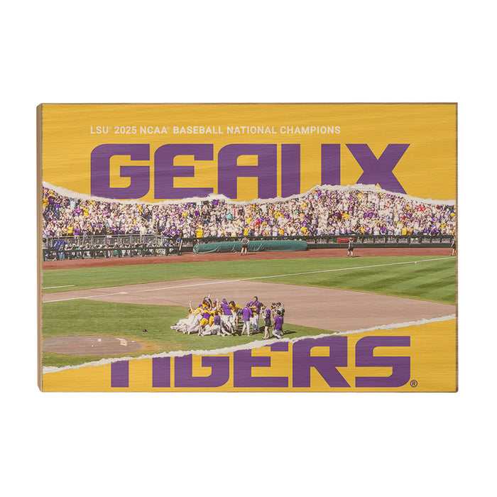 LSU Tigers - Geaux Tigers 2025 NCAA Baseball National Champions - College Wall Art #Wood