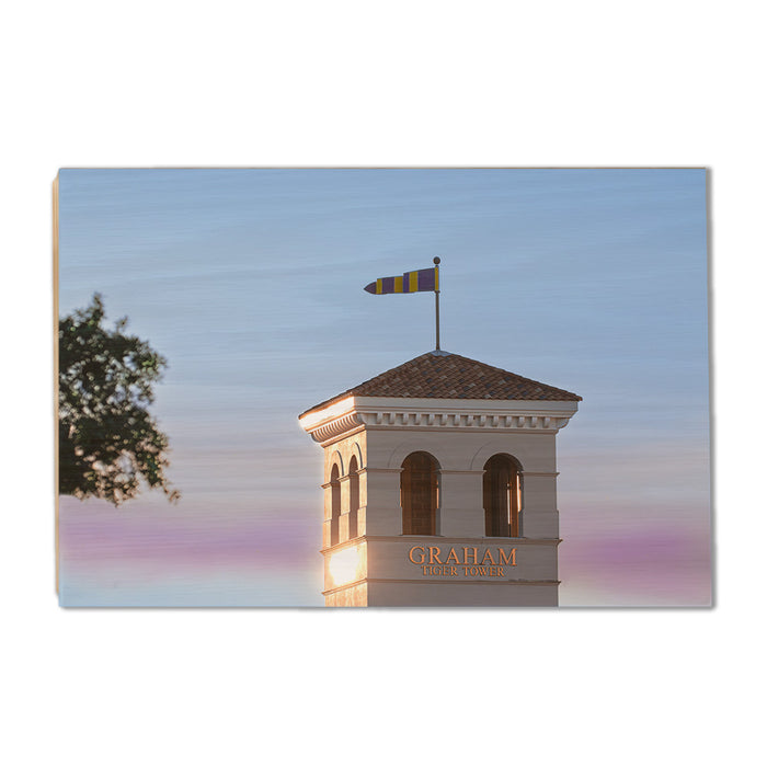 LSU Tigers - Graham Tiger Tower - College Wall Art #Wood