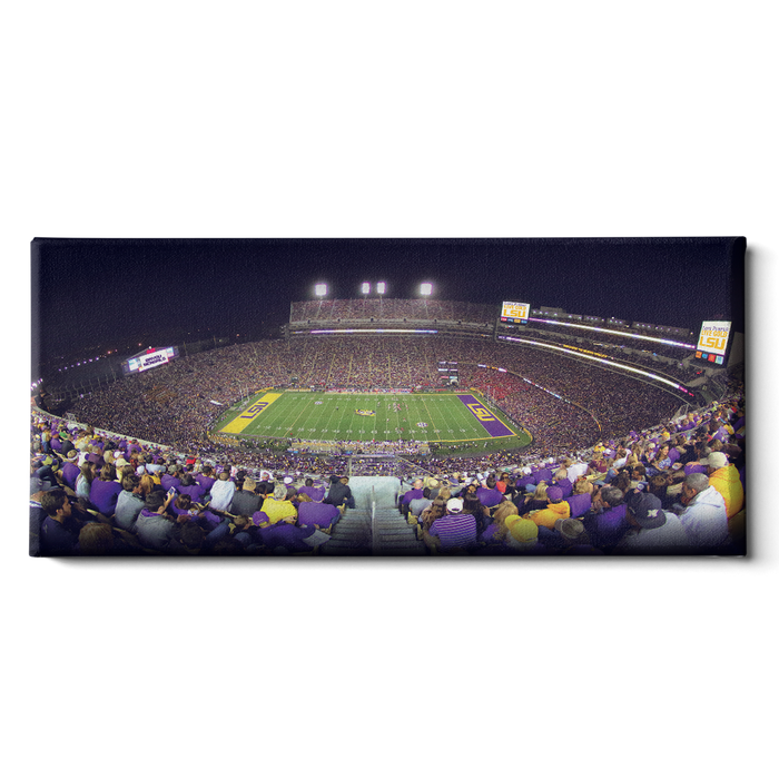 LSU Tigers - Love Purple Live Gold Stadium Pano - College Wall Art #Canvas