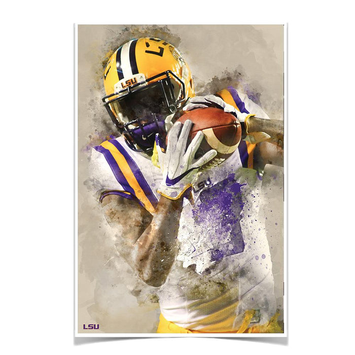 LSU Tigers - LSU Catch Watercolor - College Wall Art #Poster