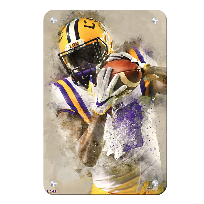 LSU Tigers - LSU Catch Watercolor - College Wall Art #Metal