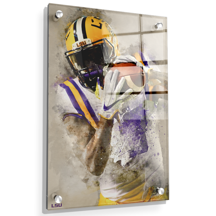 LSU Tigers - LSU Catch Watercolor - College Wall Art #Acrylic