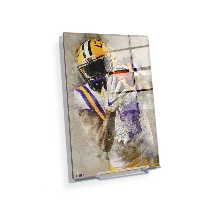 LSU Tigers - LSU Catch Watercolor - College Wall Art #Acrylic Mini