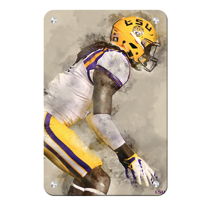 LSU Tigers - LSU Defense Watercolor - College Wall Art #Metal