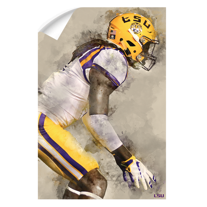 LSU Tigers - LSU Defense Watercolor - College Wall Art #Wall Decal
