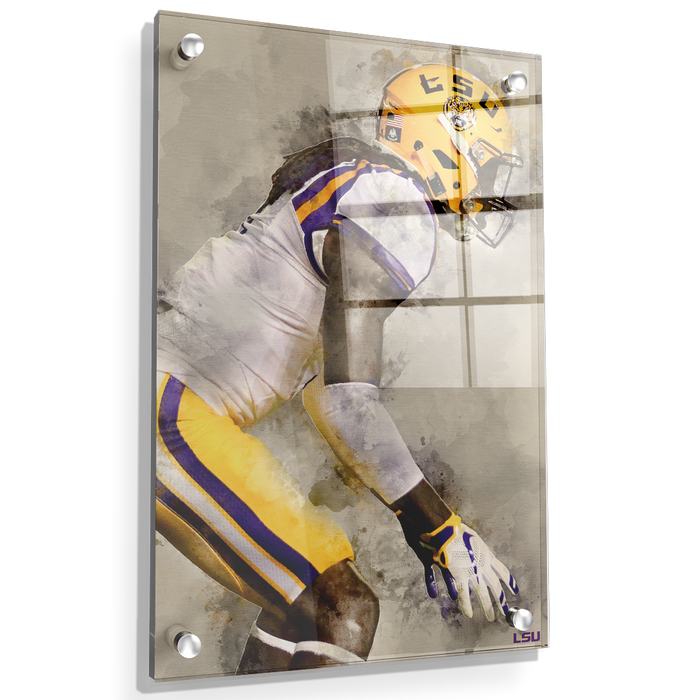 LSU Tigers - LSU Defense Watercolor - College Wall Art #Acrylic