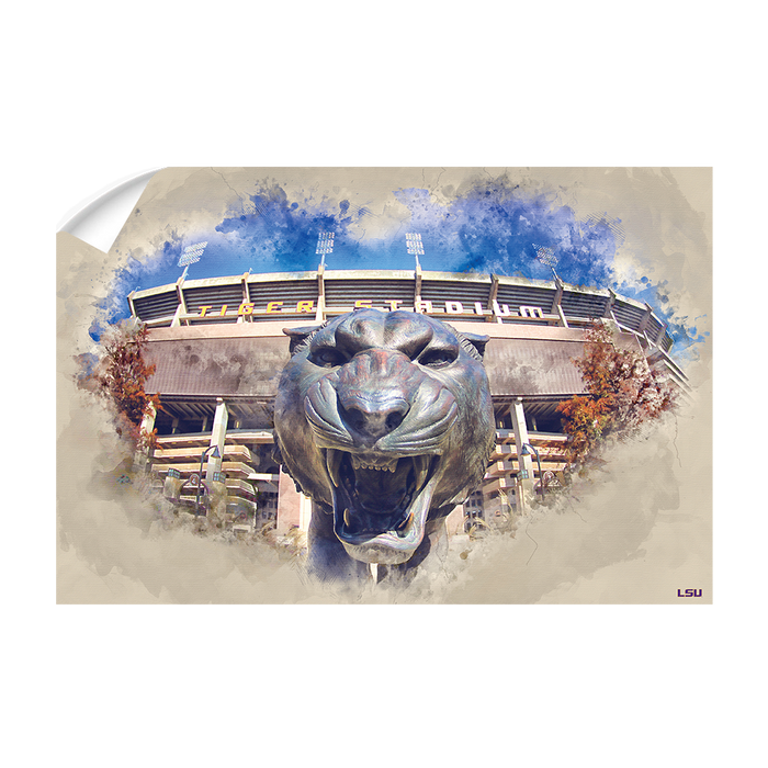 LSU Tigers - LSU Tiger Watercolor - College Wall Art #Wall Decal