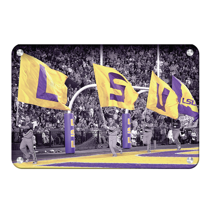 LSU Tigers - LSU Touchdown Flags - College Wall Art #Metal