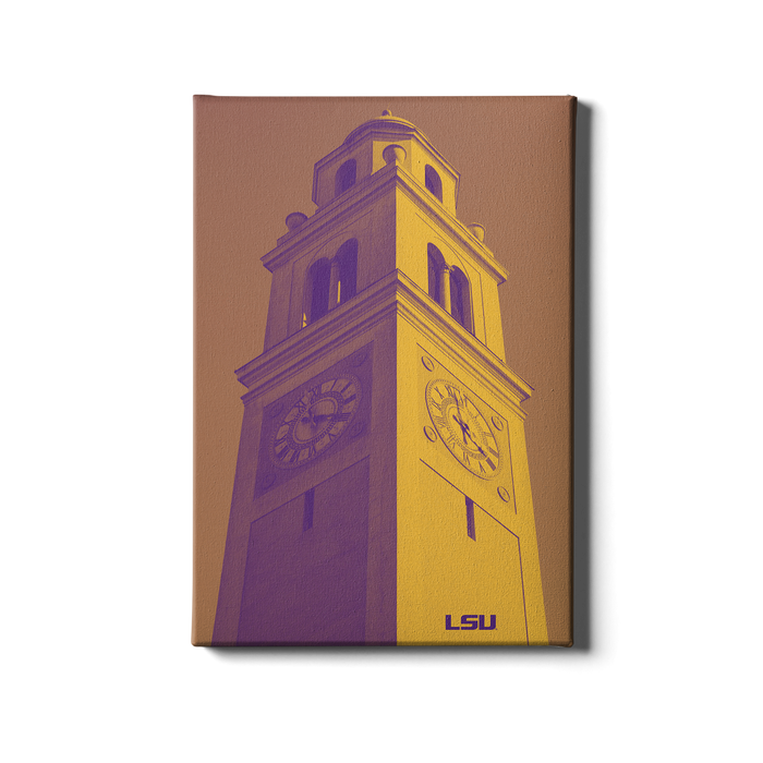 LSU Tigers - Memorial Tower Duotone - College Wall Art #Canvas