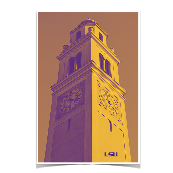 LSU Tigers - Memorial Tower Duotone - College Wall Art #Poster