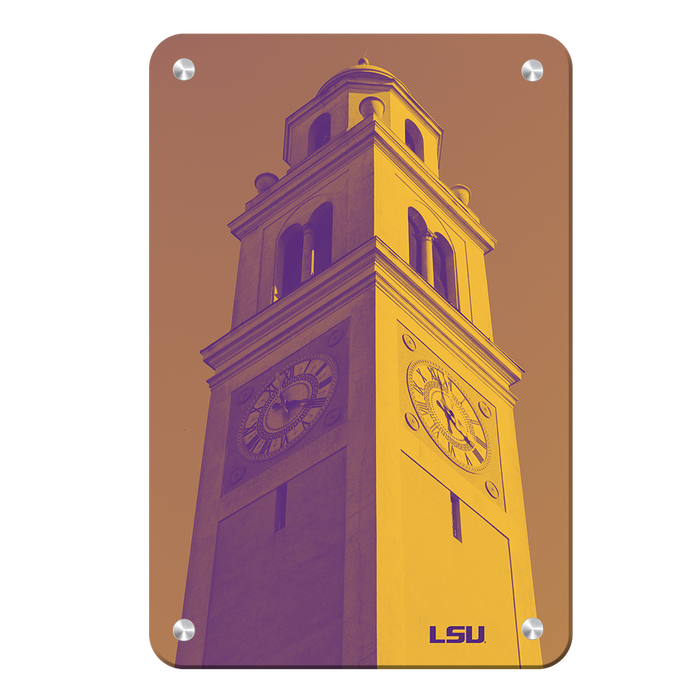 LSU Tigers - Memorial Tower Duotone - College Wall Art #Metal