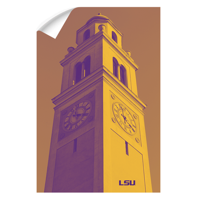 LSU Tigers - Memorial Tower Duotone - College Wall Art #Wall Decal