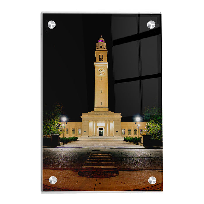 LSU Tigers - Memorial Tower Nightfall - College Wall Art #Acrylic