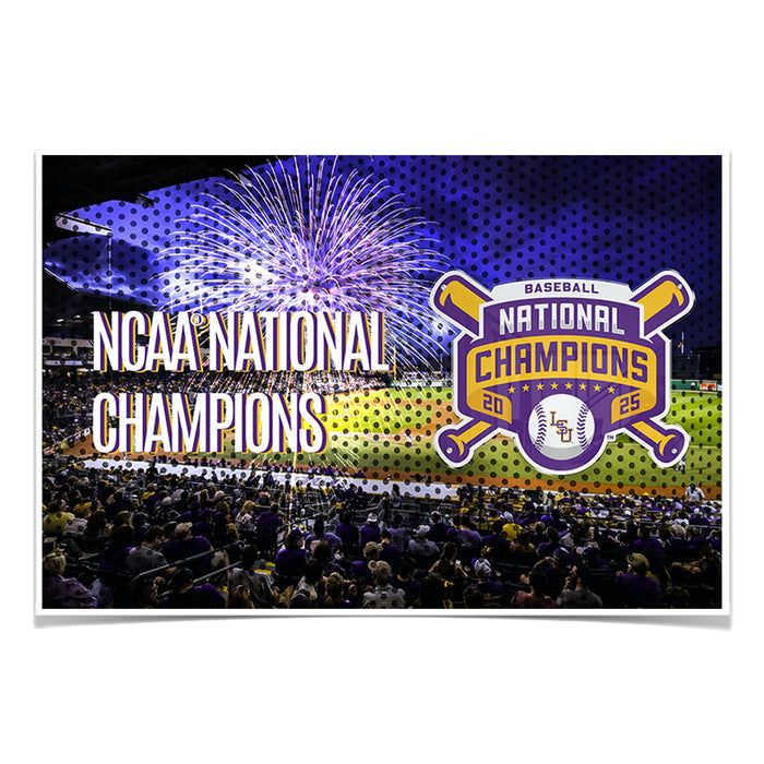 LSU Tigers - NCAA Baseball National Champions - College Wall Art #Poster