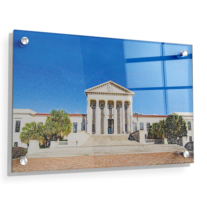LSU Tigers - Paul M. Hebert Law Center Sketch - College Wall Art #Acrylic