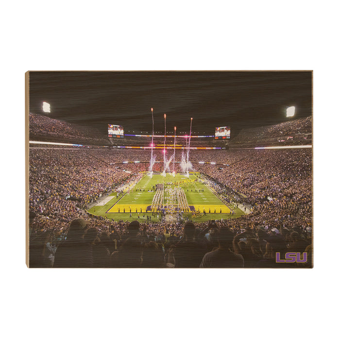 LSU Tigers - Saturday Night in Death Valley - College Wall Art #Wood
