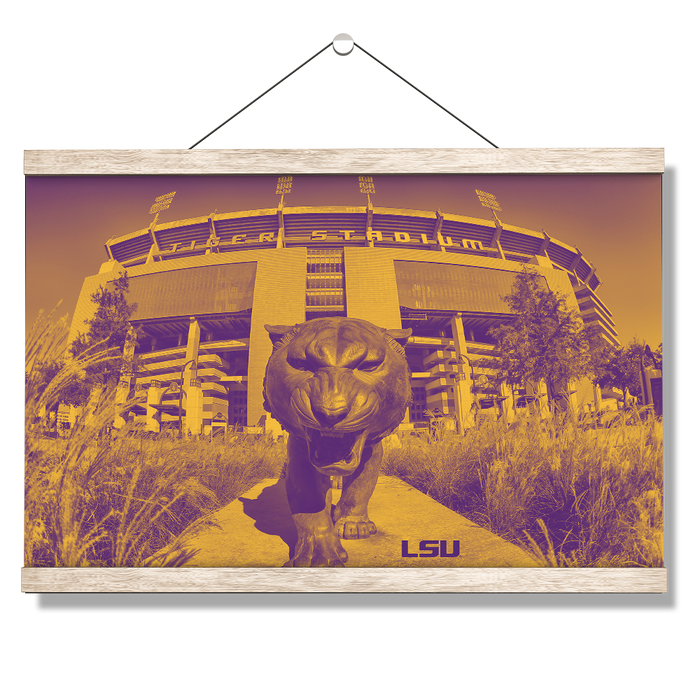 LSU Tigers - Tiger Stadium Duotone - College Wall Art #Hanging Canvas