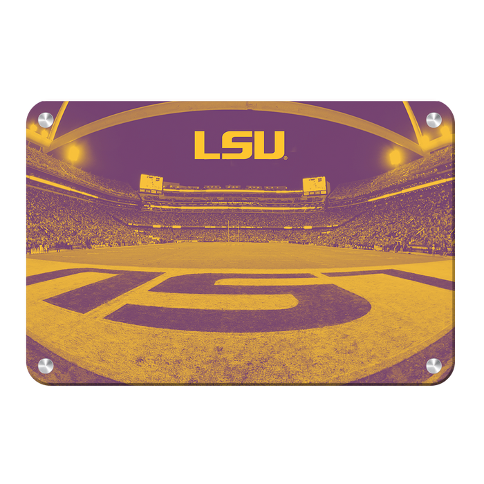LSU Tigers - Tiger Stadium End Zone Duotone - College Wall Art #Metal