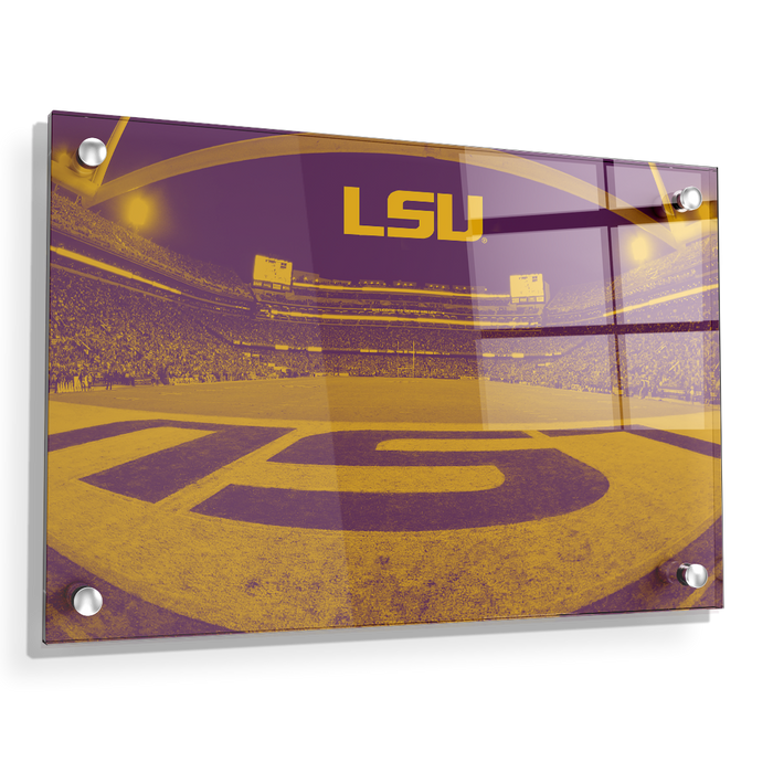 LSU Tigers - Tiger Stadium End Zone Duotone - College Wall Art #Acrylic