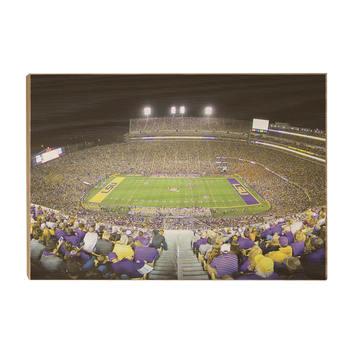 LSU TIGERS - Tiger Stadium View - College Wall Art #Wood