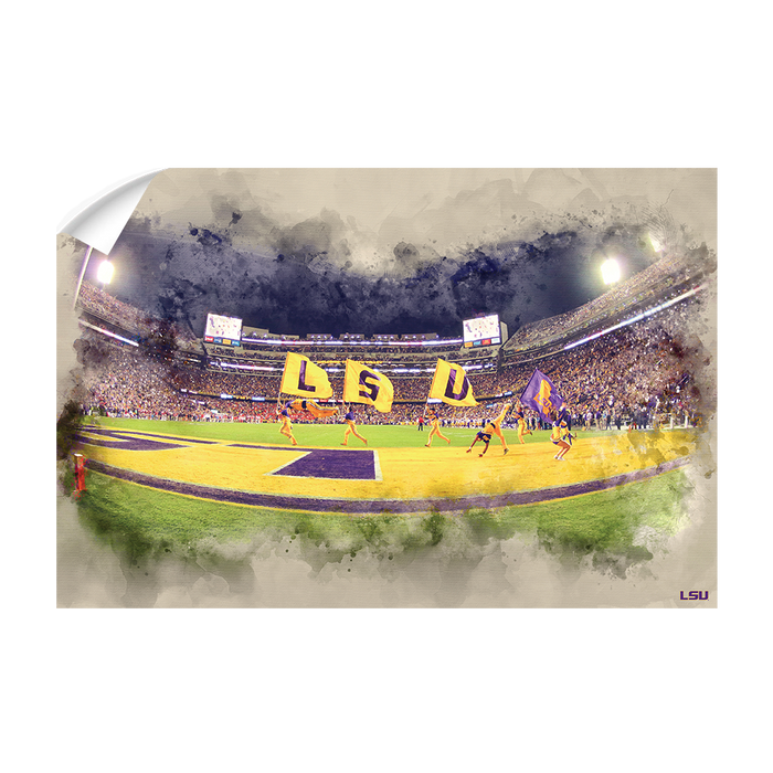 LSU Tigers - Tiger Stadium Watercolor - College Wall Art #Wall Decal