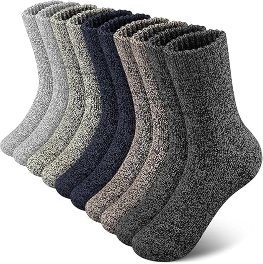 Men’s Wool Thermal Hiking Socks (3, 6, 9 or 12 Pairs)