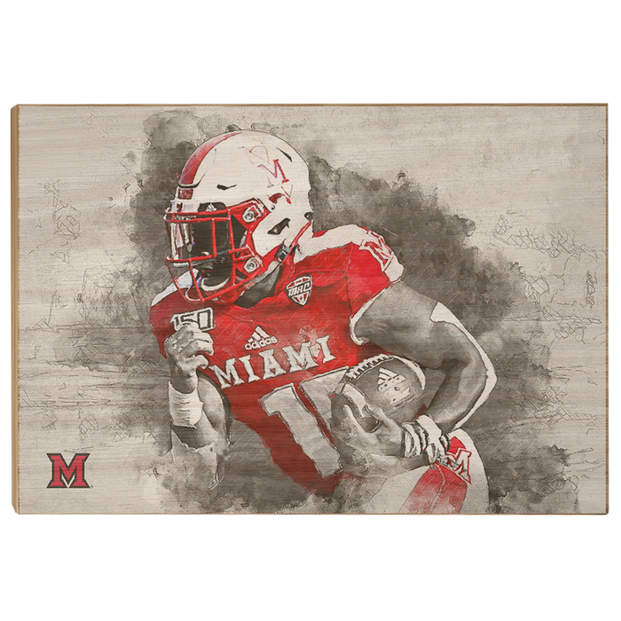Miami RedHawks<sub>&reg;</sub> - Miami Football Paint - College Wall Art#Wood
