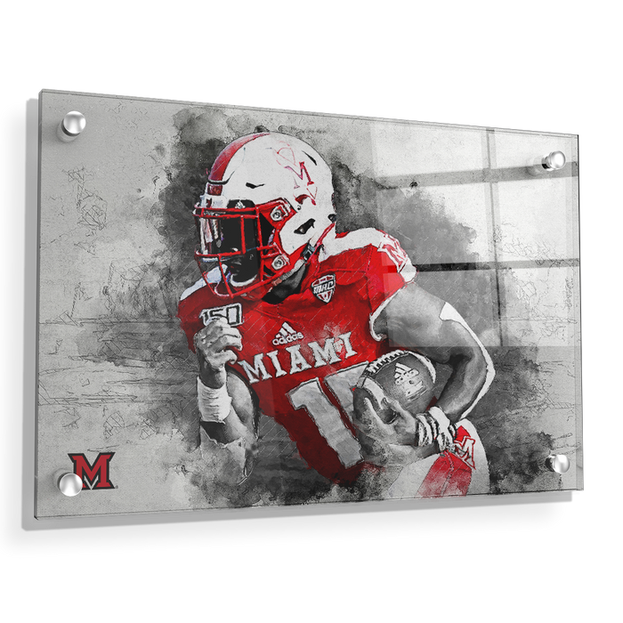 Miami RedHawks<sub>&reg;</sub> - Miami Football Paint - College Wall Art#Acrylic