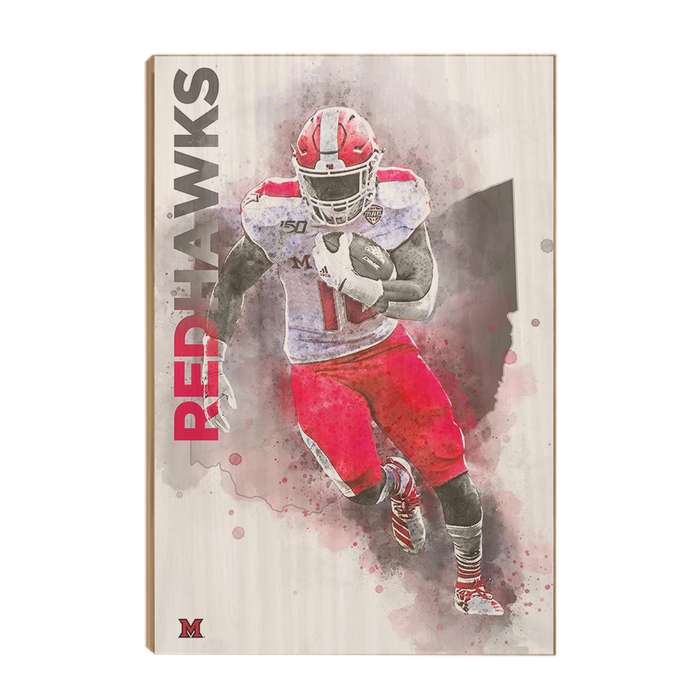 Miami RedHawks<sub>&reg;</sub> - Miami RedHawks<sub>&reg;</sub> Football - College Wall Art#Wood