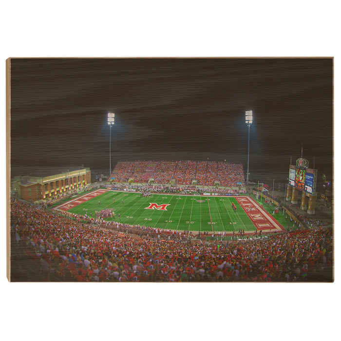 Miami RedHawks<sub>&reg;</sub> - Yager Stadium - College Wall Art#Wood