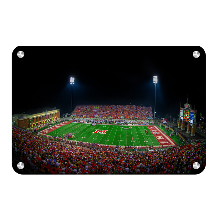 Miami RedHawks<sub>&reg;</sub> - Yager Stadium - College Wall Art#Metal