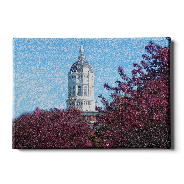 Missouri Tigers - Jesse Hall Sketch - College Wall Art #Canvas