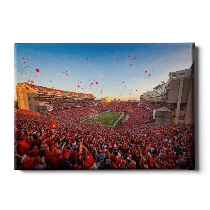 Nebraska - Red Balloons - College Wall Art #Canvas