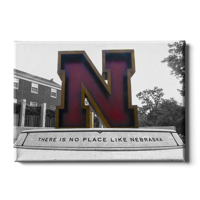 Nebraska Cornhuskers - There is no place like Nebraska Duotone - College Wall Art #Canvas