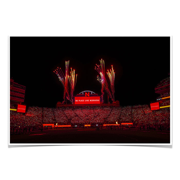 Nebraska Cornhuskers - Volleyball Day under the LED's - College Wall Art #Poster