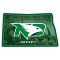 North Dakota Fighting Hawks -  North Dakota Hockey Map Single Layer Dimensional