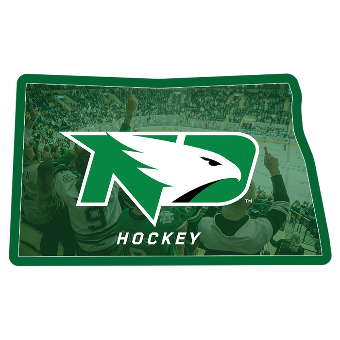 North Dakota Fighting Hawks -  North Dakota Hockey Map Single Layer Dimensional