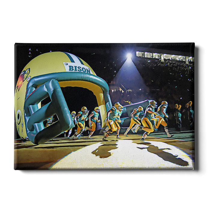 North Dakota State Bisons - Enter Bison Oil Painting - College Wall Art #Canvas