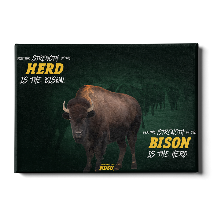 North Dakota State Bison - For the Strength of the Herd - College Wall Art #Canvas