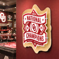 Oklahoma Sooners - Baseball National Champions Logo Two Layer Acrylic & Metal Dimensional Wall Art