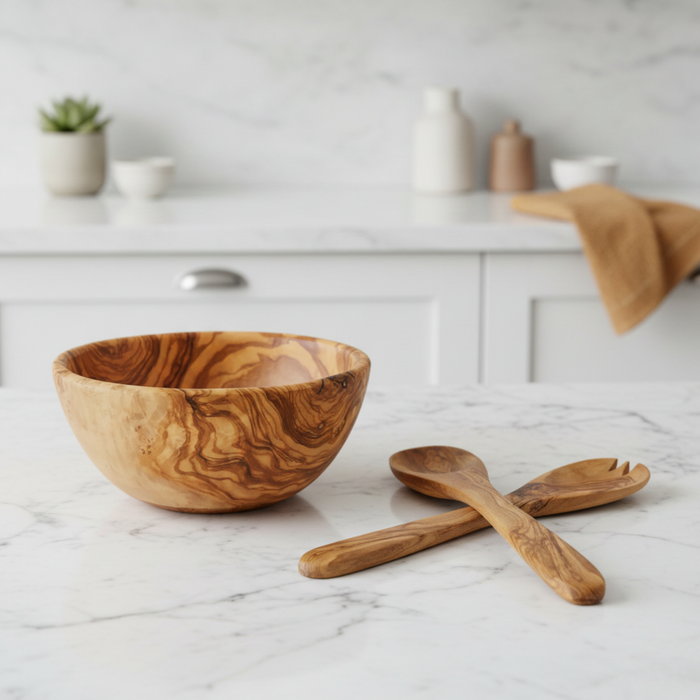 Olive Wood Server Set