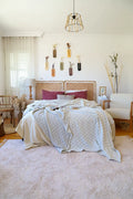 Cotton handwoven 3-layer muslin Turkish cotton bedspread front full. Woven patterns, Denizli, OEKO-TEX. Vivamaison.