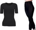 Snowdrop Women's Short-Sleeve Round-Neck Thermal Set – Top & Long Johns (S–3XL)