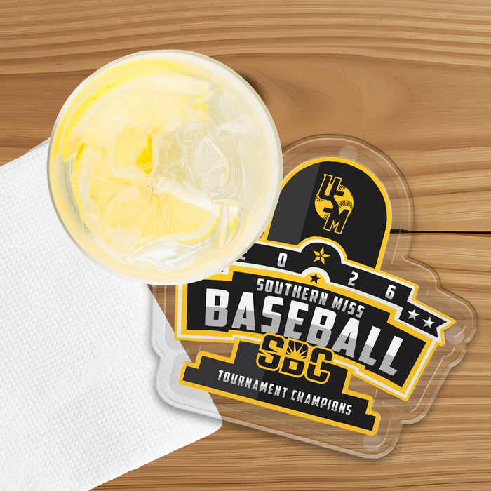 Southern Miss Golden Eagles - Southern Miss Sun Belt Champions 2026 Dimensional Drink Coaster