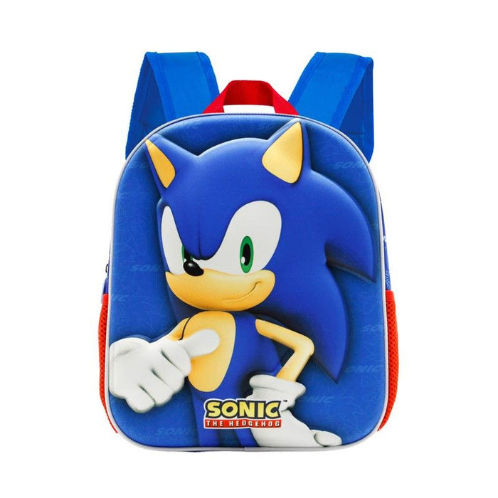 Sonic the Hedgehog 3D backpack, complete bag on white background
