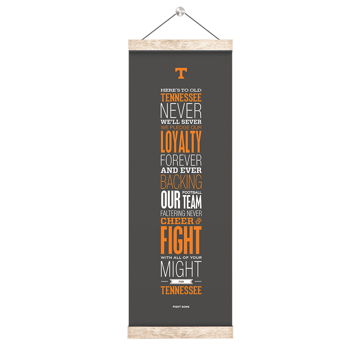 Tennessee Volunteers - Fight Song Grey - College Wall Art #Hanging Canvas