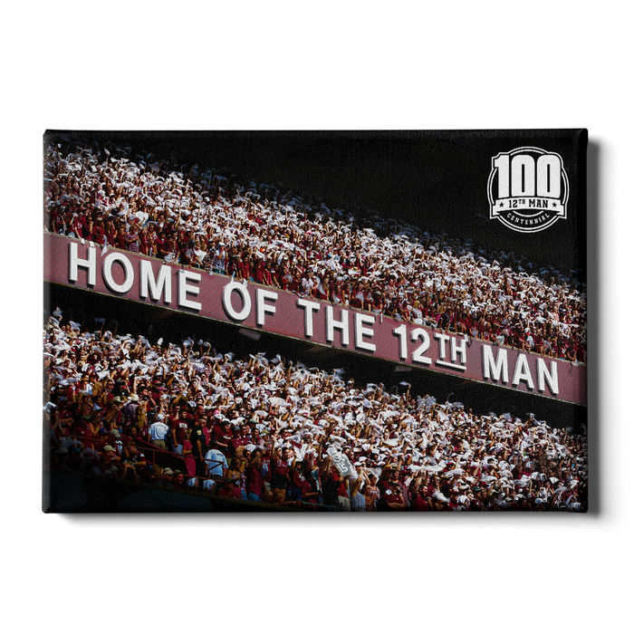 Texas A&M - Home of the 12th Man Centenial Seal - College Wall Art #Canvas