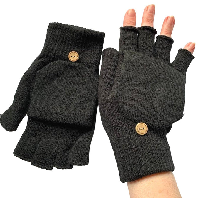 Unisex Convertible Fingerless Mittens (One Size)
