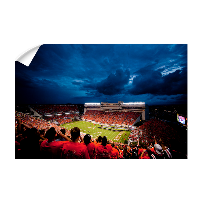 Virginia Tech Hokies - Lane Stadium Night - College Wall Art #Wall Decal