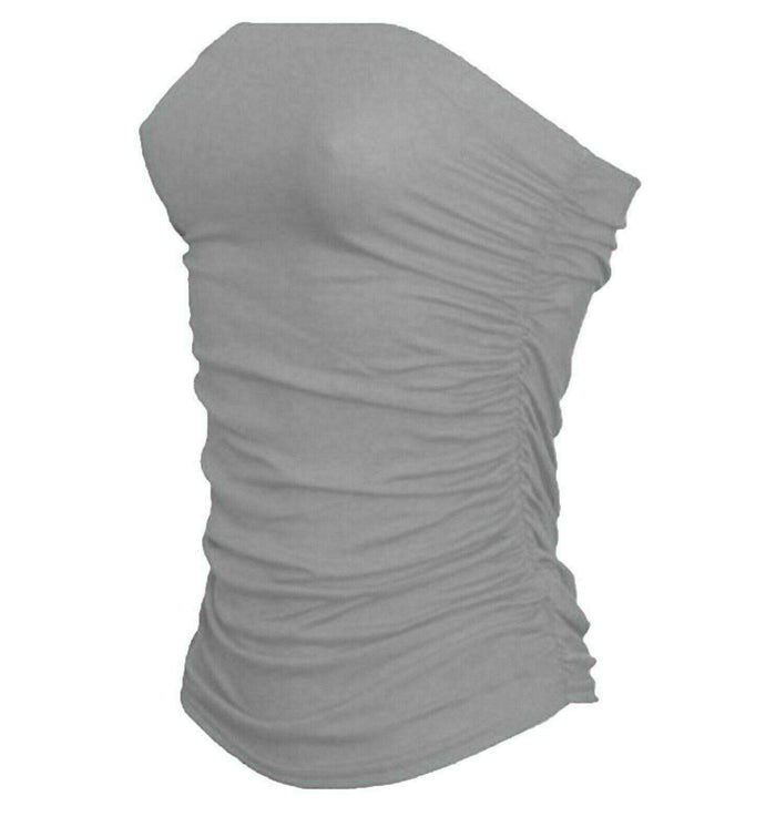 Women's Ruched Strapless Bandeau Top (UK 8–26)